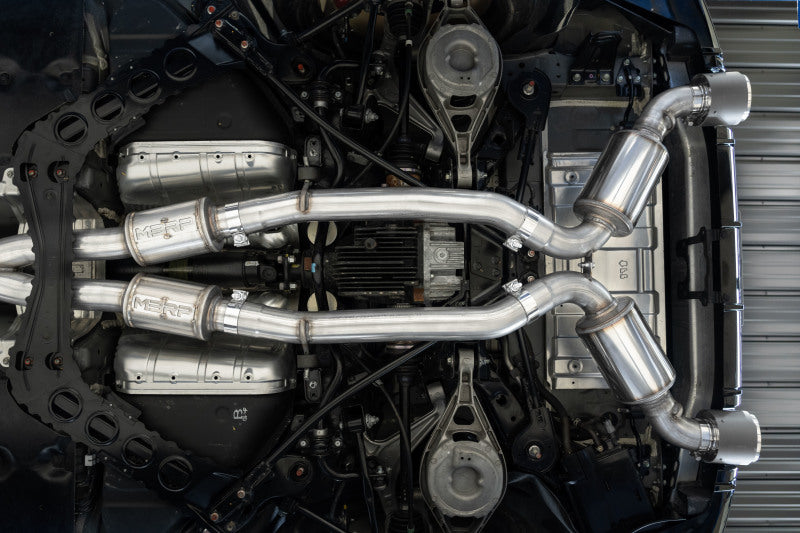 MBRP 23-24 Nissan Z 3.0L Armor Pro T304 Stainless Steel 3in Cat-Back Dual Rear Exit w/ 5in OD CF Tip (S44083CF)